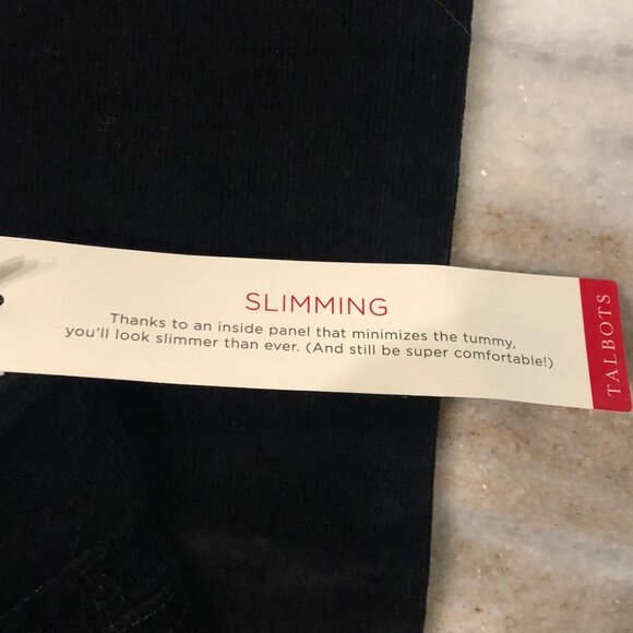 NWT Talbots The Flawless Five-Pocket Cord Straight-Leg Black Corduroy Pants 4 - Picture 11 of 13
